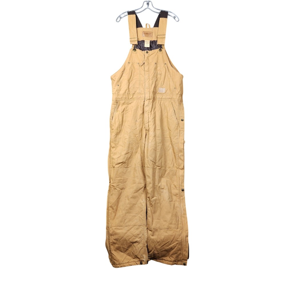 CE Schmidt Workwear Insulated Bib Overalls Mens Large‎ Brown Duck Canvas TB415BD